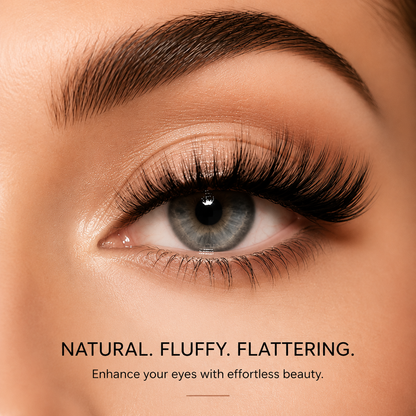 Natural Fluffy False Eyelashes – Lightweight Soft Volume Lashes with Flexible Band