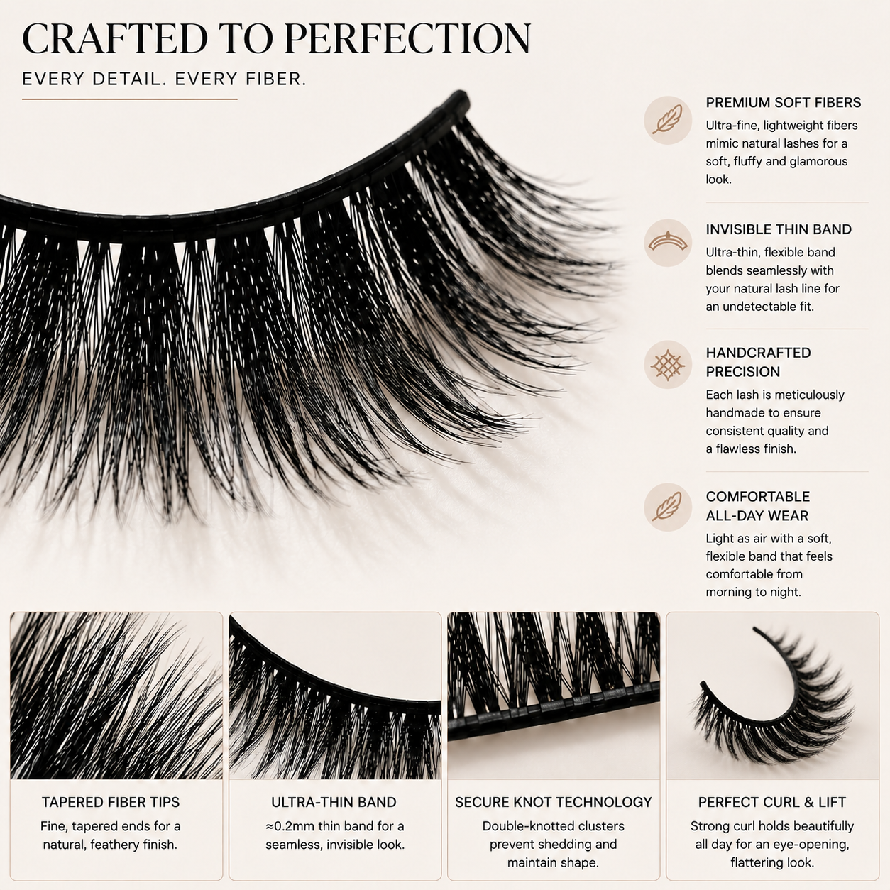 5 Pairs Natural Fluffy False Eyelashes, Lightweight Wispy Volume Lashes