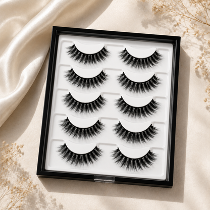 5 Pairs Natural Fluffy False Eyelashes, Lightweight Wispy Volume Lashes
