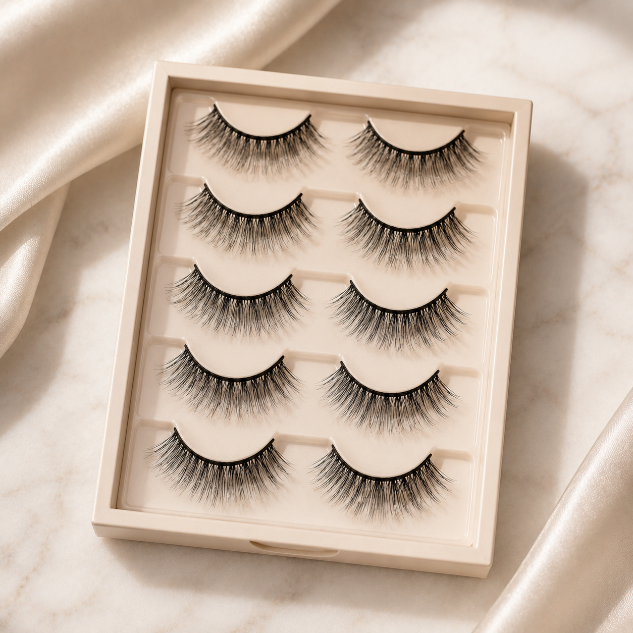 Wispy Natural False Eyelashes – Lightweight Soft Volume Lashes with Flexible Invisible Band