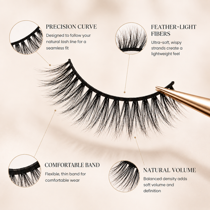 Velvitae Natural Wispy False Eyelashes – 5 Pairs | Lightweight Soft Fiber Lashes