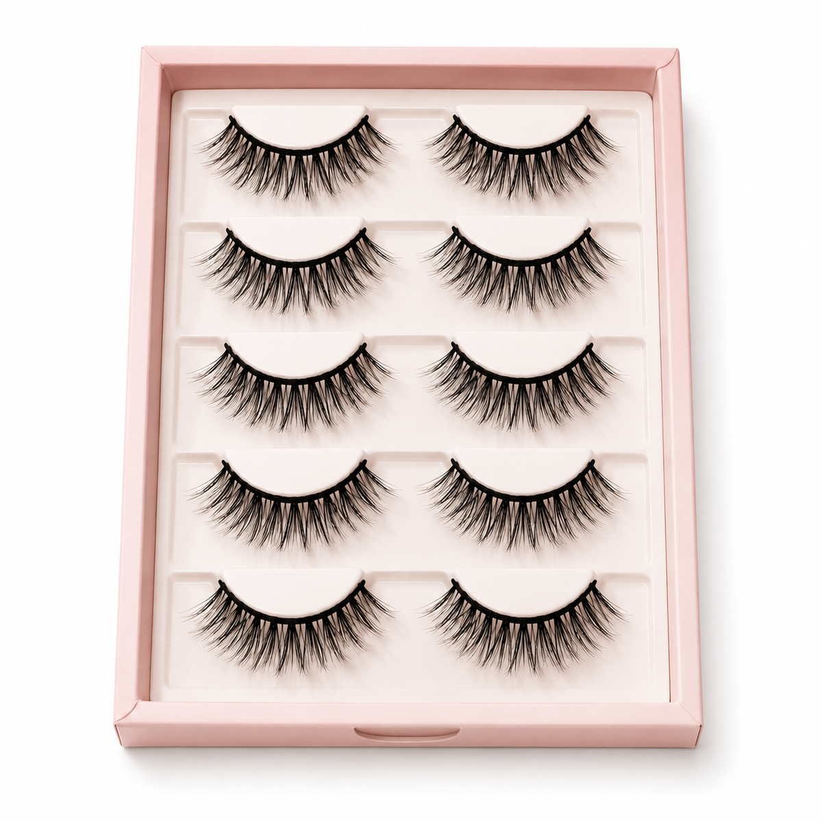 Velvitae Natural Wispy False Eyelashes – 5 Pairs | Lightweight Soft Fiber Lashes