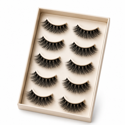 Velvitae 3D Faux Mink Lashes – 5 Pairs | Lightweight Fluffy Volume False Eyelashes