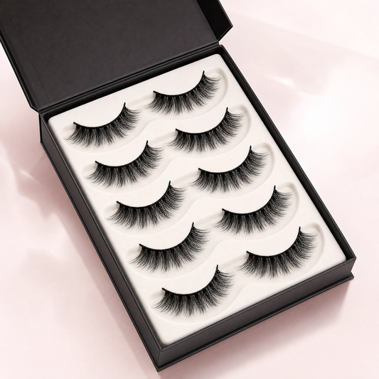 Luxury Wispy False Eyelashes 5 Pairs Lightweight Natural Look Lashes