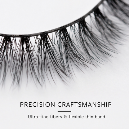 Natural Volume False Eyelashes – Lightweight Wispy Lashes with Soft Flexible Band