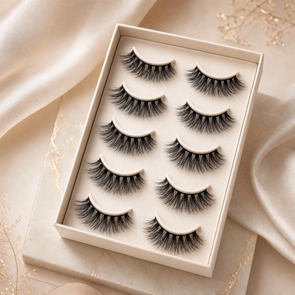 Velvitae 3D Faux Mink Lashes – 5 Pairs | Lightweight Fluffy Volume False Eyelashes
