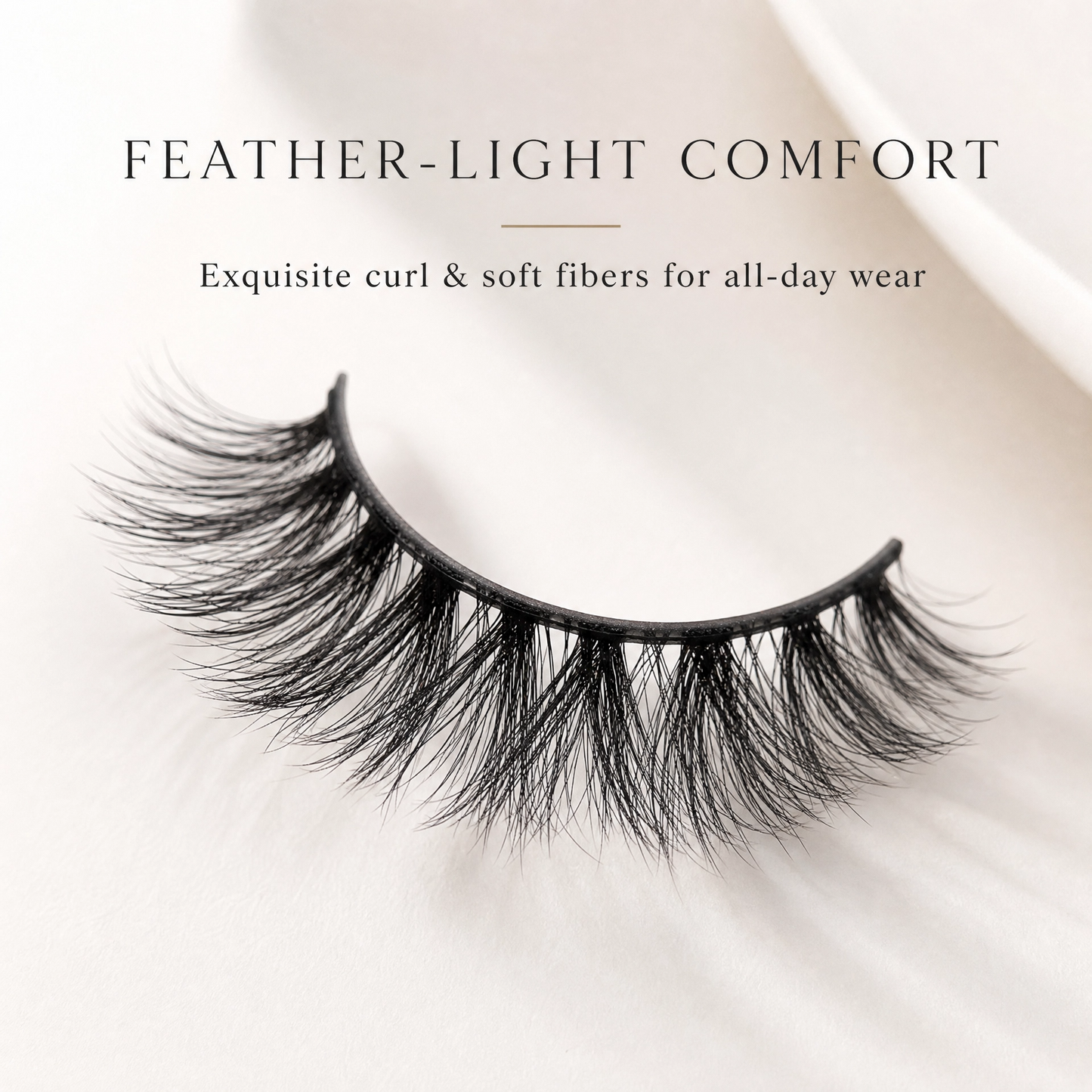 Natural Volume False Eyelashes – Lightweight Wispy Lashes with Soft Flexible Band